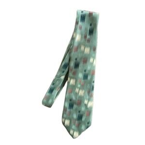 Vintage Men Golden Clasp By Prince Consort Neck Tie Seafoam Green Raised Pattern